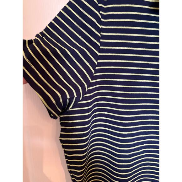 Tail golf polo size lg blue & metallic gold stripe 1/4 zip - Picture 4 of 7